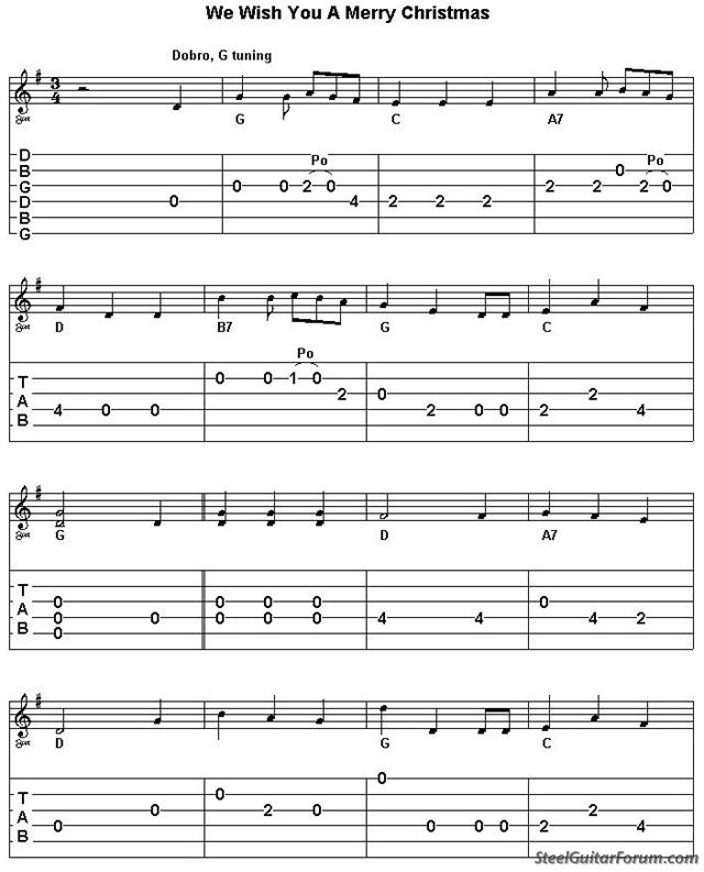 the steel guitar forum view topic dobro g we wish merry christmas to you chords