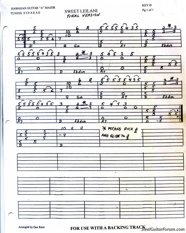 Hawaiian Tabs for Dobro (High G tuning)? The Steel Guitar Forum