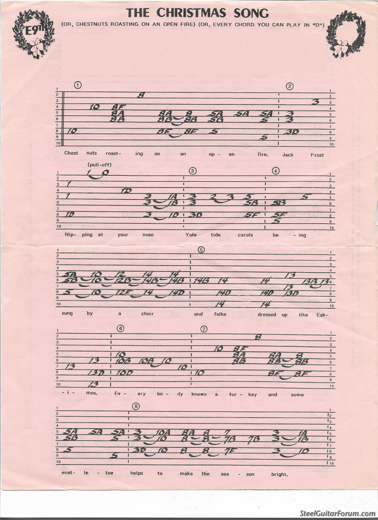 The Christmas Song Tab - Have fun : The Steel Guitar Forum