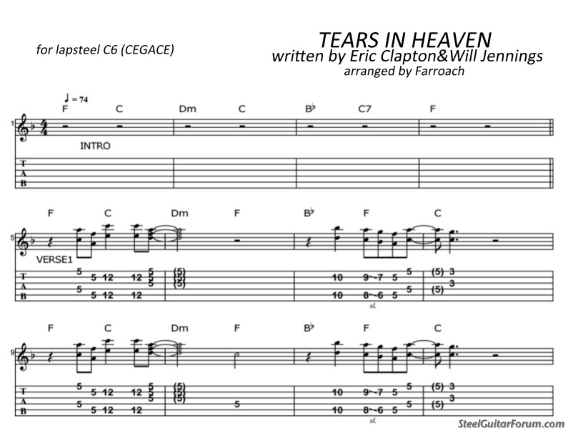 Tears In Heaven Sheet Music | Eric Clapton | Guitar Tab (Single Guitar)