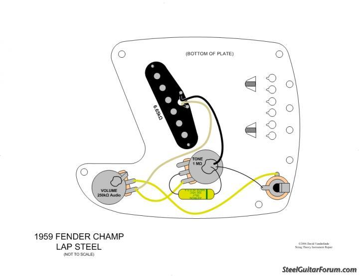Tone Control not Smooth on 1959 Fender Champ Lap Steel ... steel guitar pickup wiring diagrams 