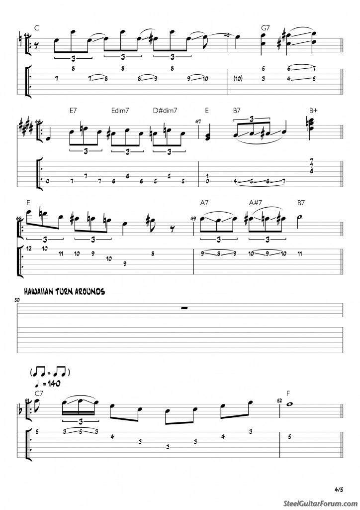 Useful TurnArounds for C6th lap steel The Steel Guitar Forum