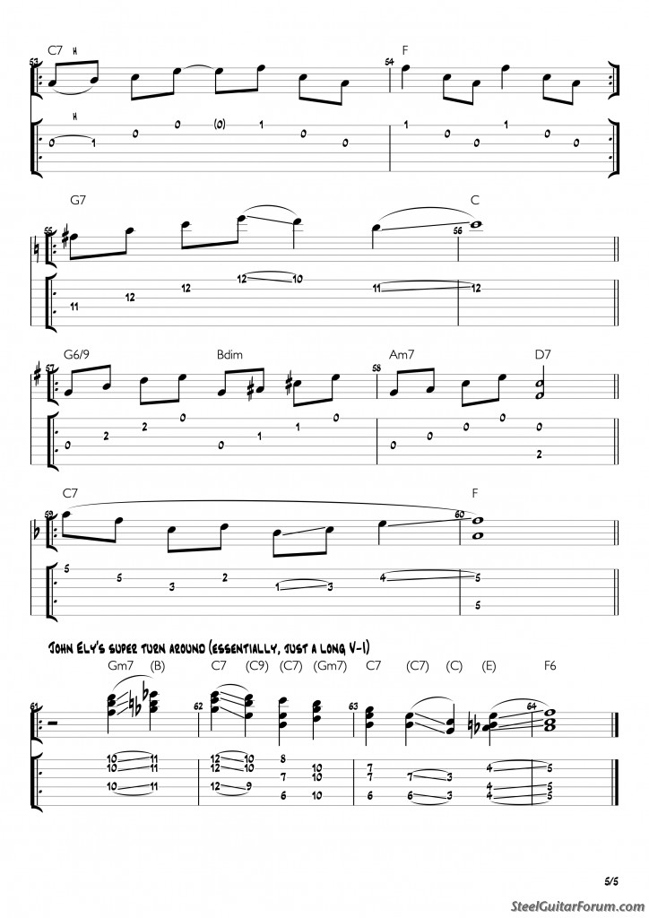 Useful TurnArounds for C6th lap steel The Steel Guitar Forum